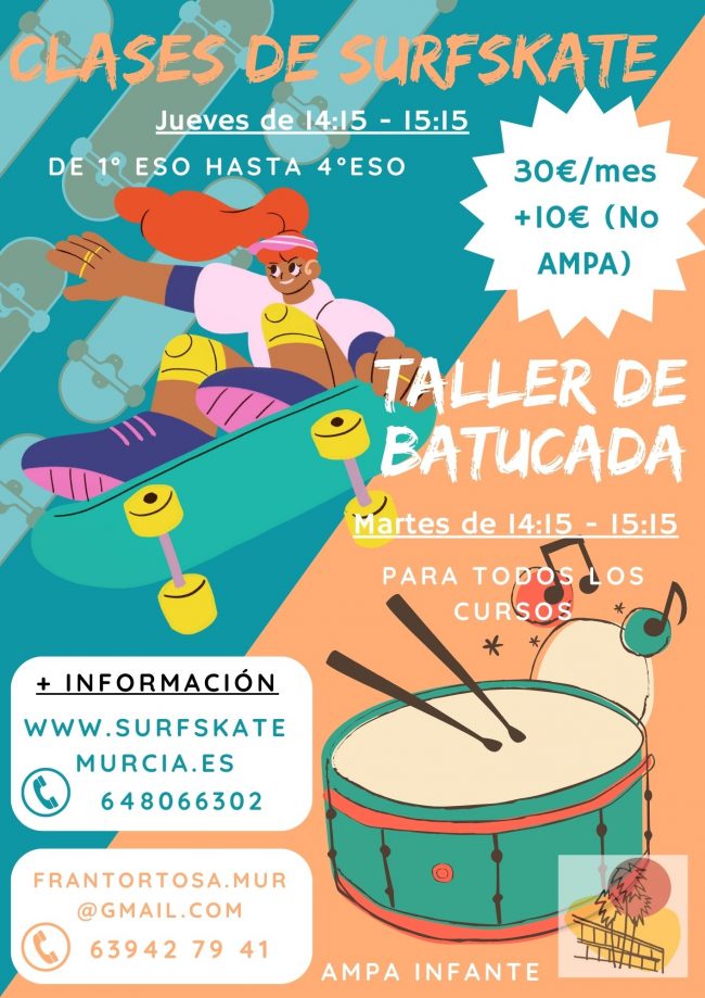 Blue and Orange Simple Skate Party Flyer