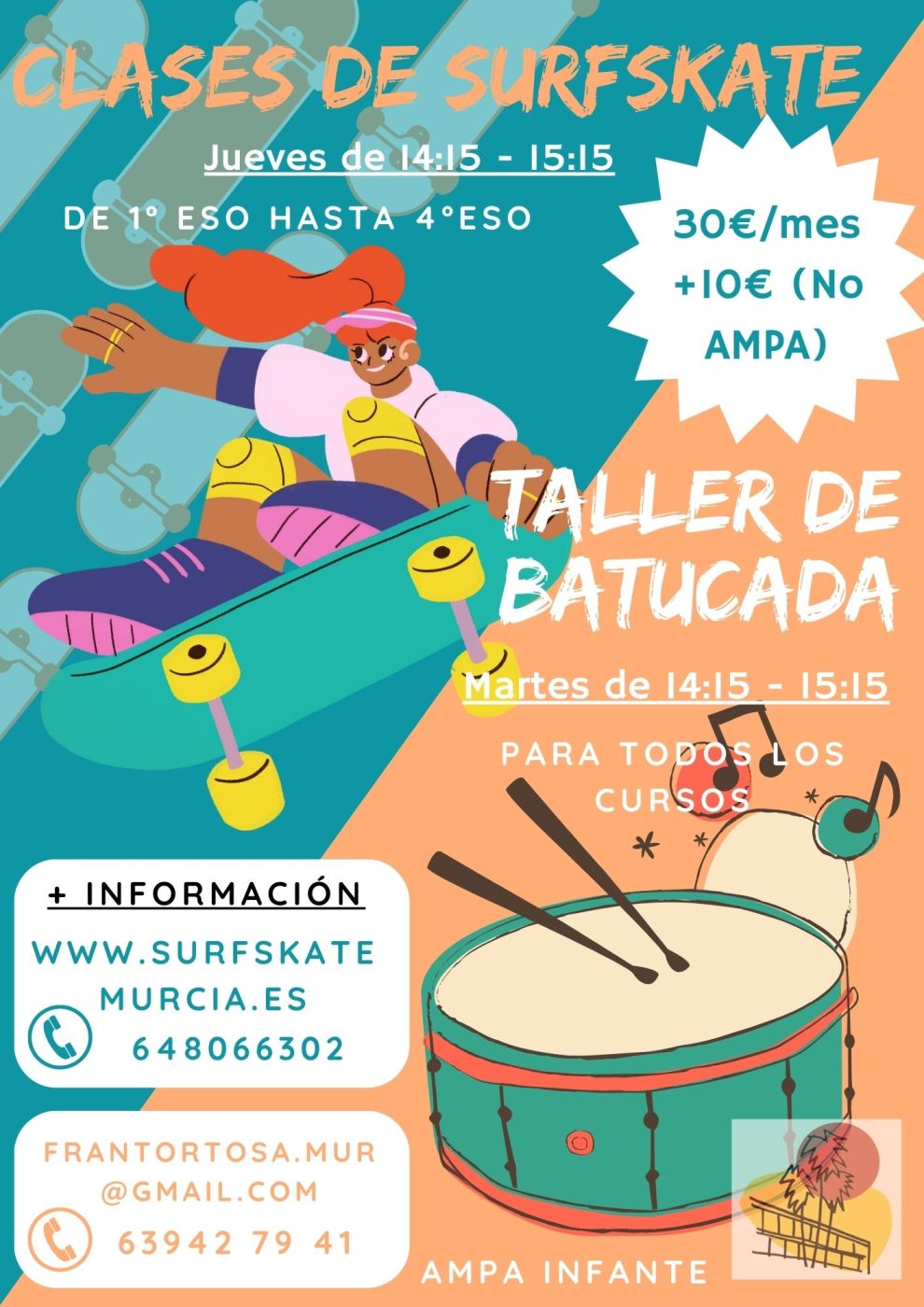 Blue and Orange Simple Skate Party Flyer
