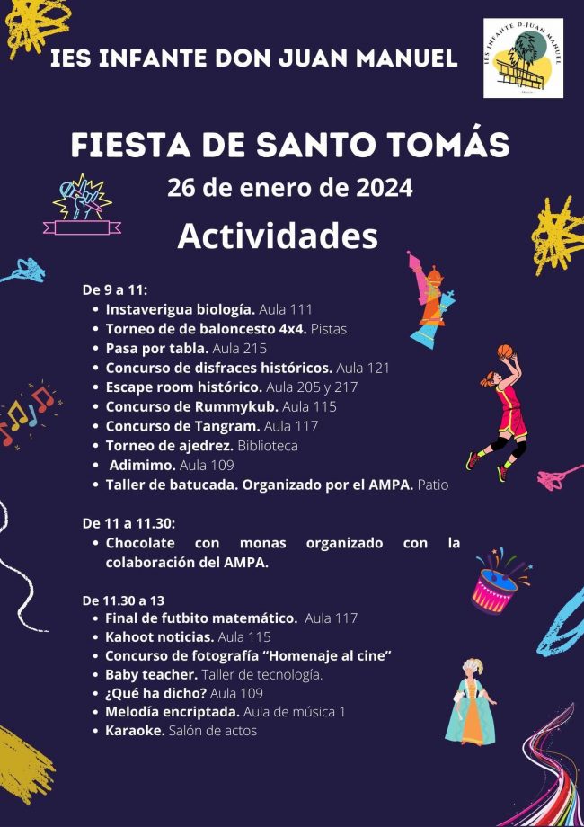 Santo_Tomás_24 – Blue Fun Doodle School Education Event Poster