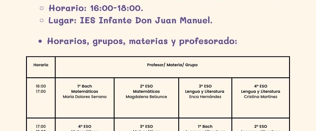 Programa de Refuerzo Educativo